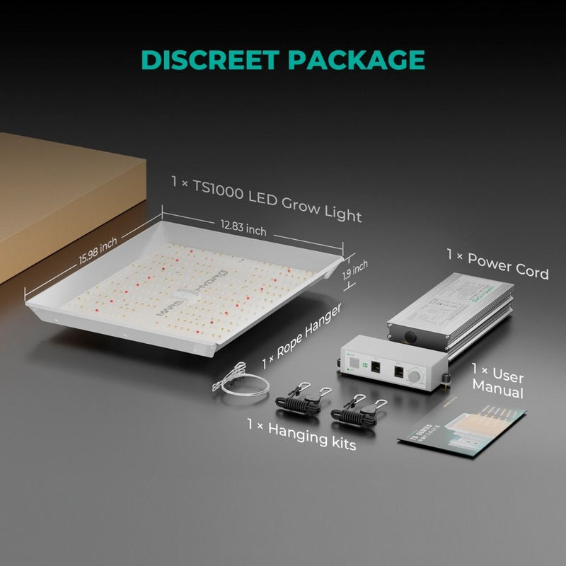 Mars Hydro TS 1000 – 150W Full Spectrum Dimmable LED Grow Light, 2x2 Coverage