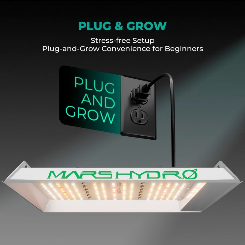 Mars Hydro TS600 – 100W Full Spectrum LED Grow Light for Beginners, 2x2 Coverage