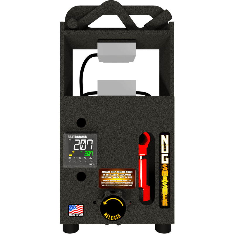 NugSmasher® IQ Pro rosin press Master Extractor’s Choice Bundle view of Mini rosin press 