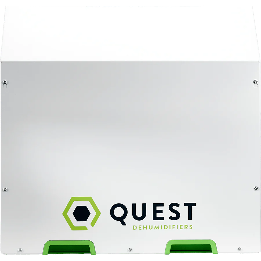 Quest 335 Dehumidifier  close up side view on a white background