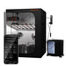 Spider Farmer Smart Grow Tent Kit SE7000 LED Lighting 5’x5’x6.5′ Black Spider Farmer grow tent with smartphone app on a white background