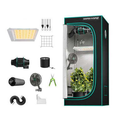 Mars Hydro TS600 2' × 2' Complete Grow Tent Kit – All-in-One Beginner Growing System Marshydro indoor grow tent with accessories on a white background