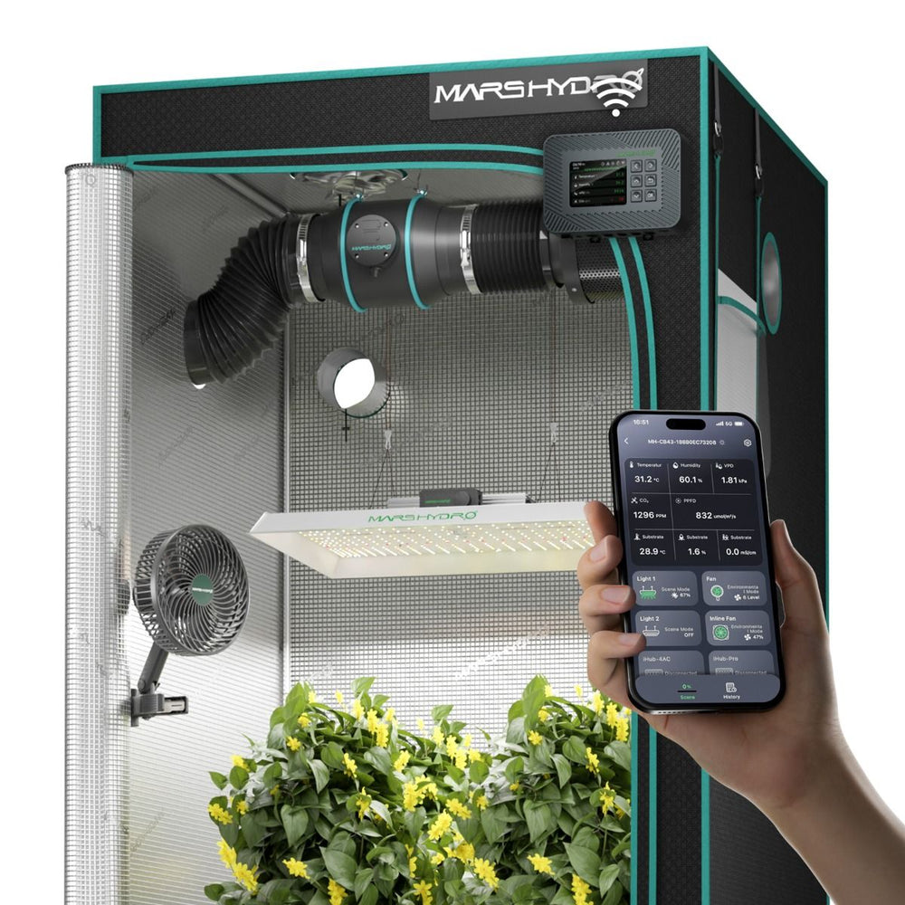 Mars Hydro TSW2000 300W 4x4 Smart Grow Tent Kit with iControl on white background 